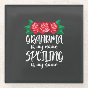 Grandma - Spoiling Is My Game Glass Coaster