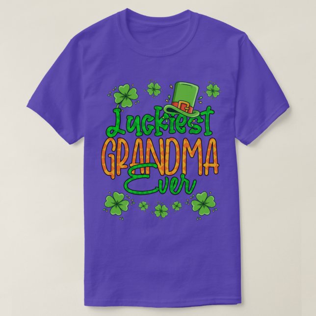 Grandma St Patrick Day Luckiest Grandma Ever St Pa T-Shirt (Design Front)