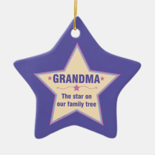 Grandma Star Ceramic Ornament