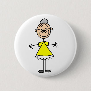 Grandma Stick Figure Button