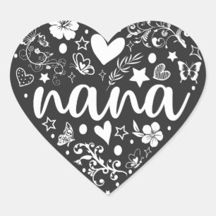Grandma Sticker, Cute Nana Sticker, Mother's Day Heart Sticker