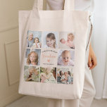 Grandma Stylish Photo Collage Pink Heart Tote Bag<br><div class="desc">This stylish and chic 8-photo collage tote bag is an ideal gift for grandma, mum, or auntie! The minimalist design showcases the message 'World's greatest Grandma' in elegant script, complemented by a simple pink heart. Perfect for birthdays or Christmas, personalise it with pictures of your favourite grandchildren, creating a heartfelt...</div>