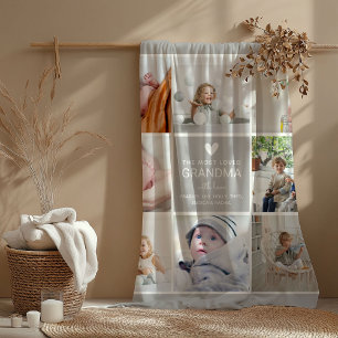 GRANDMA 'the most loved' Photo Collage Fleece Blanket