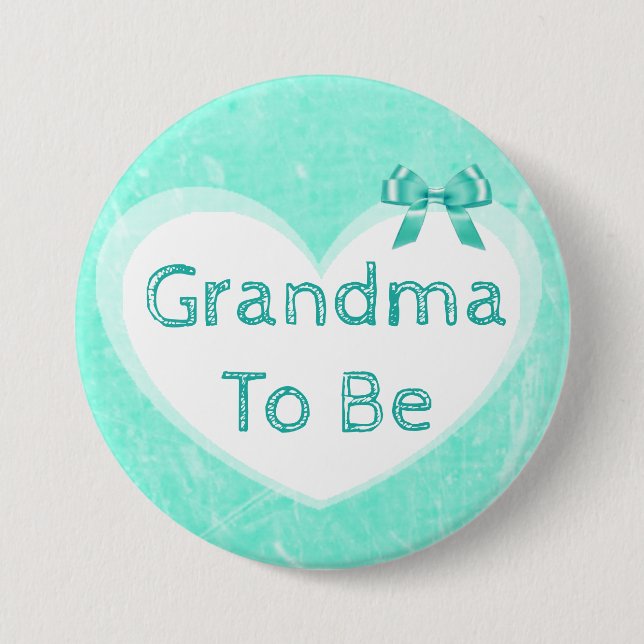 Grandma to Be Baby Shower Button Blue (Front)