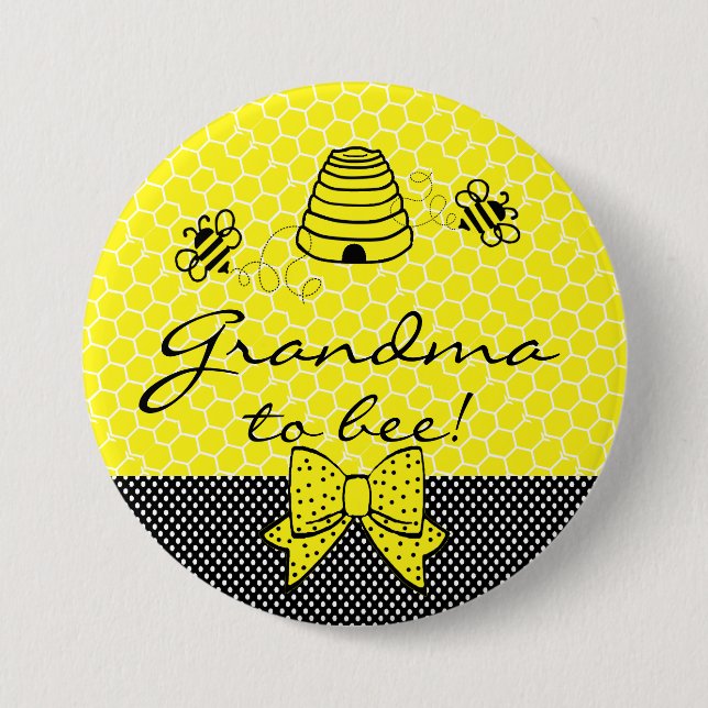 Grandma To Be Bee 7.5 Cm Round Badge (Front)