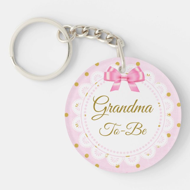 Grandma to Be | Birth Announcement  Key Ring (Front)