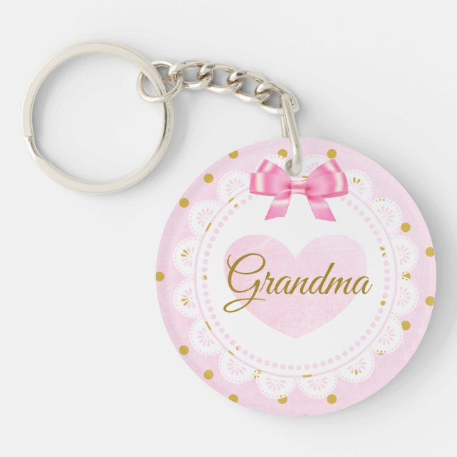 Grandma to Be | Birth Announcement  Key Ring (Front)
