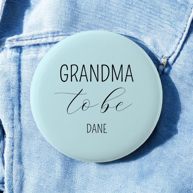 Grandma to Be Blue Baby Shower Button (Creator Uploaded)
