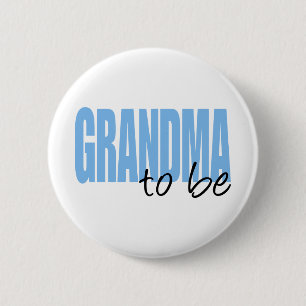 Grandma To Be (Blue Block Font) 6 Cm Round Badge