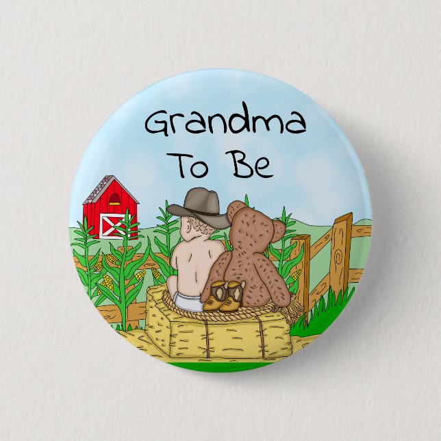 Grandma To Be Boy's Baby Shower    6 Cm Round Badge (Front)