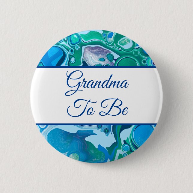 Grandma To Be | Boy's Baby Shower Button (Front)