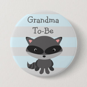 Grandma to Be Button Racoon Woodlands Theme