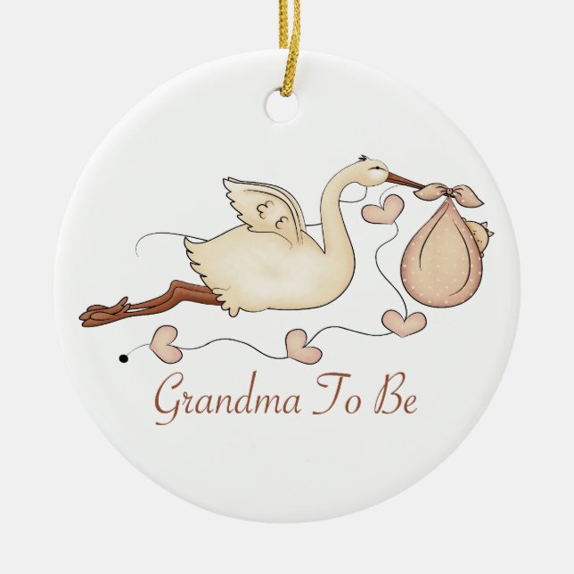 Grandma To Be Ceramic Ornament (Front)