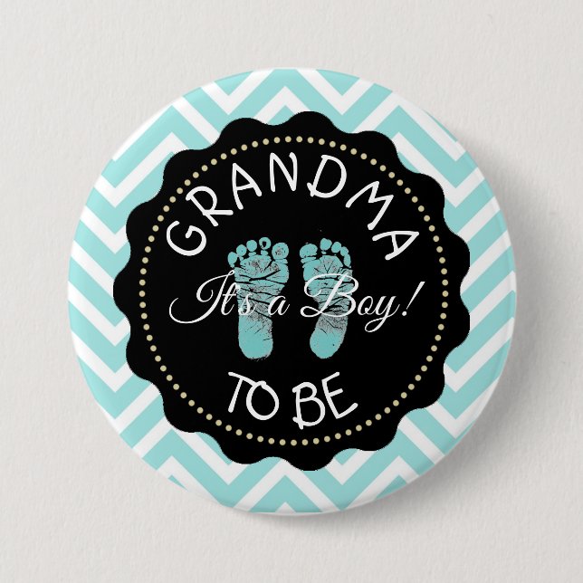 Grandma to be Chevron Baby Shower button (Front)