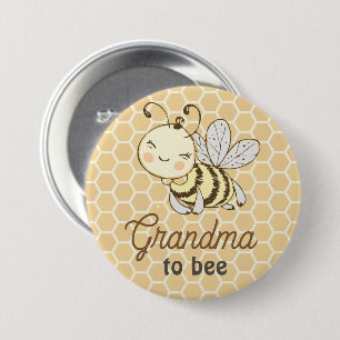 Grandma to be Granny Cute Honeybee Bee Baby Shower 7.5 Cm Round Badge