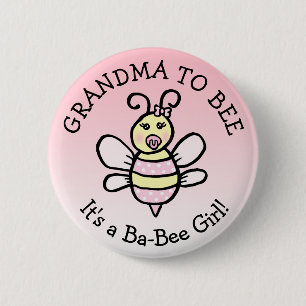 Grandma to Be Honey Bee Themed Baby Shower 6 Cm Round Badge