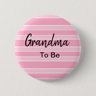 Grandma To Be Pink Baby Shower 6 Cm Round Badge