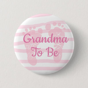 Grandma to be Pink Girl Baby Shower button