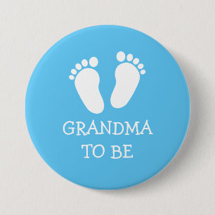 GRANDMA TO BE pink or blue baby foot steps buttons