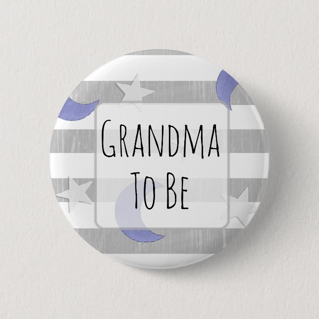 Grandma to be Stars and Moon Baby Shower 6 Cm Round Badge (Front)