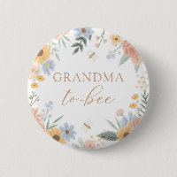 Grandma to Bee Baby Shower Button