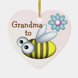 Grandma to Bee/ Expecting announcement Ceramic Ornament