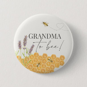 Grandma to bee, honey bee button for baby shower