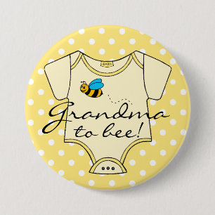 Grandma To Bee Yellow and White 7.5 Cm Round Badge