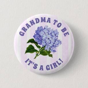 Grandma to Purple Lilacs Baby shower 6 Cm Round Badge