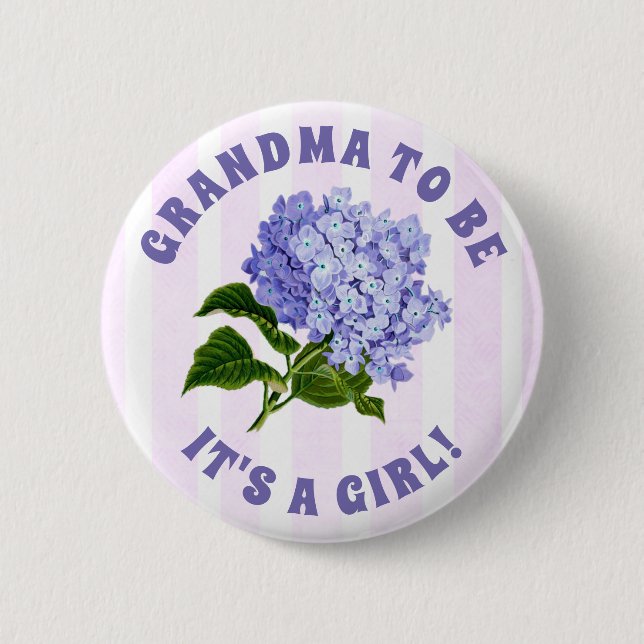 Grandma to Purple Lilacs  Baby shower 6 Cm Round Badge (Front)