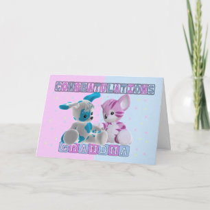 Grandma To Twins Congratulations Card