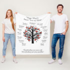Grandma Tree (hearts), Black/White, 15 Names/Dates