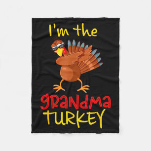 Grandma Turkey Matching Family Group Thanksgiving  Fleece Blanket
