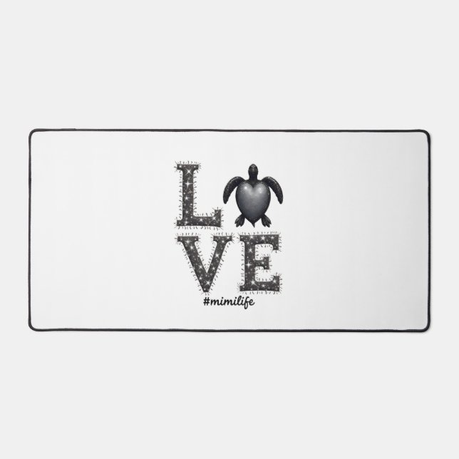 Grandma Turtle - Love Mimi Life Sea Turtle, Mimi T Desk Mat (Front)
