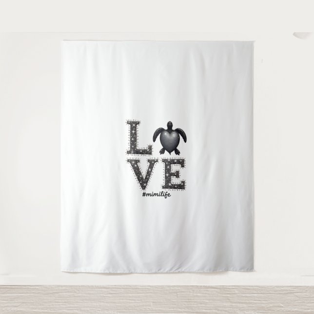 Grandma Turtle - Love Mimi Life Sea Turtle, Mimi T Tapestry (Front)