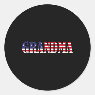 Grandma Usa Flag American Patriotic 4th Of July Gr Classic Round Sticker