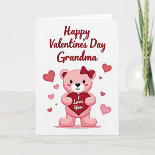 Grandma Valentine Bear Hearts Card