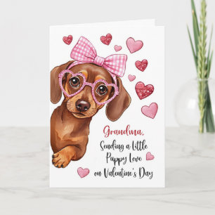 Grandma Valentine Puppy Love Cute Dog Card