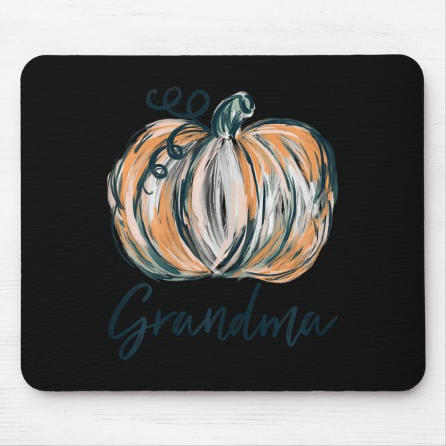 Grandma Watercolor Pumpkin Fall Thanksgiving Hallo Mouse Pad (Front)