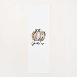 Grandma Watercolor Pumpkin Fall Thanksgiving Hallo Yoga Mat