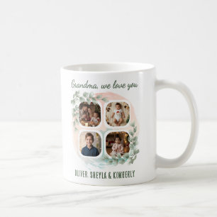 Grandma we love you 6 Photo Collage Eucalyptus Coffee Mug