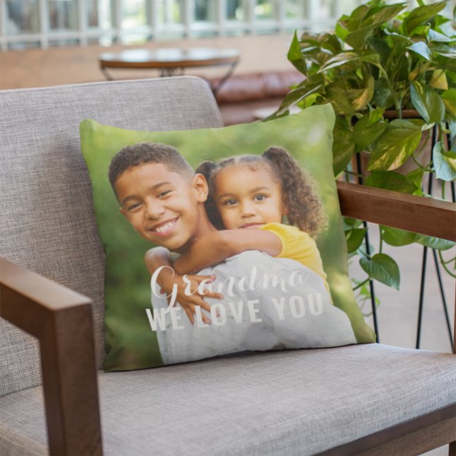 Grandma We Love You Custom Mother's Day Photo Cushion (Creator Uploaded)