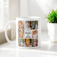 Grandma We Love you Hearts Modern Photo Collage 