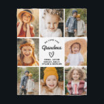 Grandma We Love you Hearts Modern Photo Collage  Fleece Blanket<br><div class="desc">The Grandma 8-Photo Personalised Custom Text Gift Fleece Blanket is a heartwarming and unique way to show Grandma your love. Featuring a collage of eight cherished family photos, this blanket is personalised with custom text to create a one-of-a-kind keepsake. Made from soft, cosy fleece, it provides both warmth and a...</div>