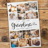 Grandma We Love you Hearts Modern Photo Collage