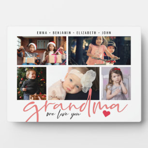Grandma We Love You Modern Photo Collage Plaque