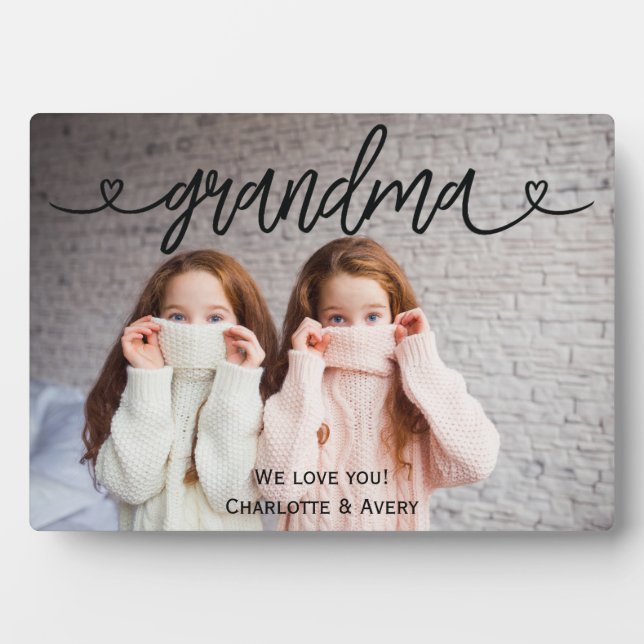 Grandma We Love You Personalised Photo Plaque (Front)