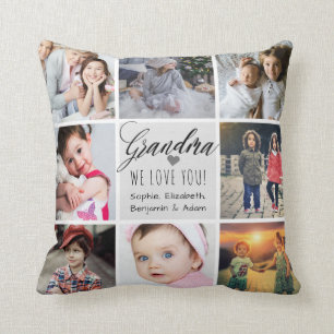 Grandma We Love You Photo Collage Cushion