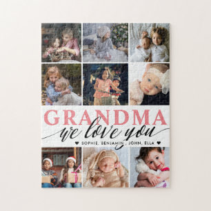 Grandma We Love You Photo Collage  Jigsaw Puzzle