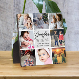 Grandma We Love You Photo Collage Plaque